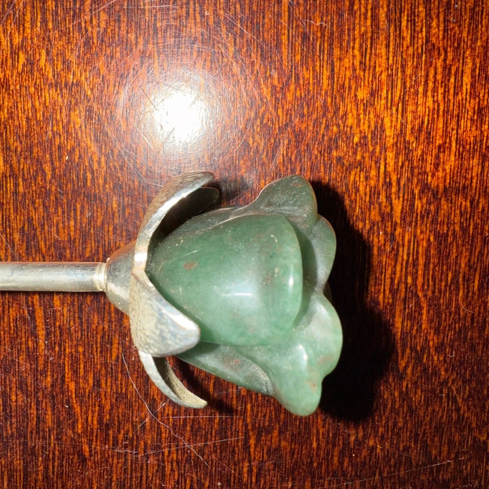 Rose Quartz or Aventurine Rose Carving w/Silver Stainless stem - Choose 1 ๐น๐น - Picture 8 of 8